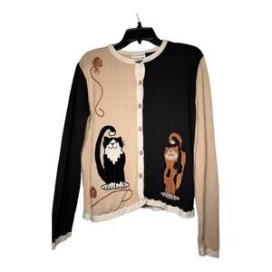 Vintage Cat Sweater Cardigan Breckenridge Kitty Taylor Swift size Small